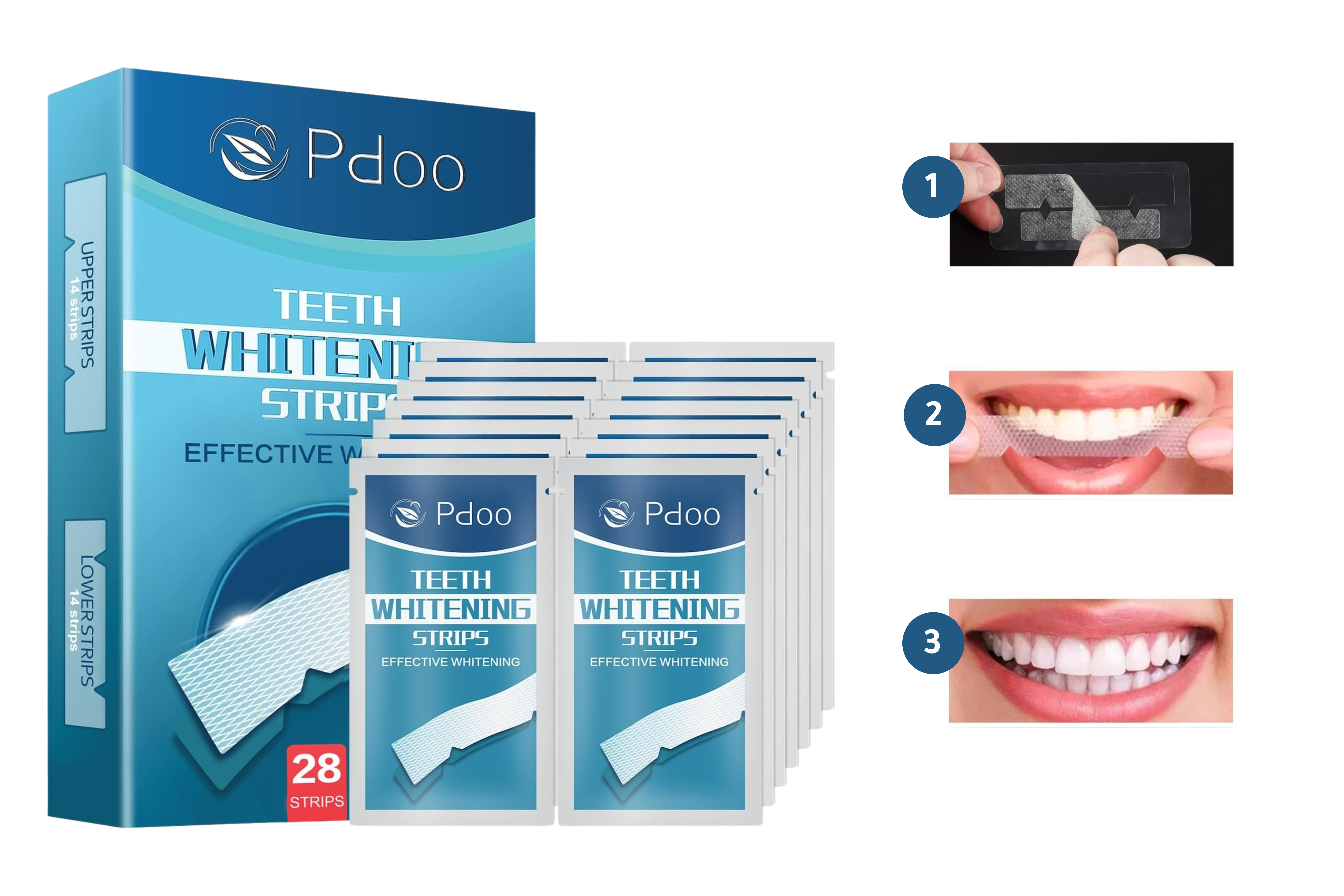 شرائط Pdoo لتبييض الأسنان في المنزل بخطوات سهلة وسريعة