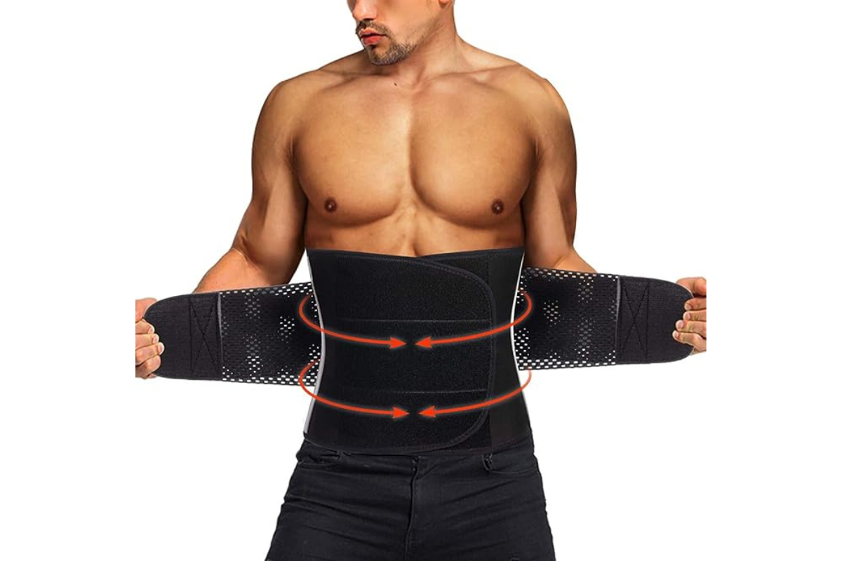 حزام نحت البطن والخصر للرجال باللون الأسود